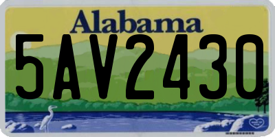 AL license plate 5AV2430