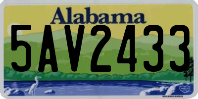 AL license plate 5AV2433