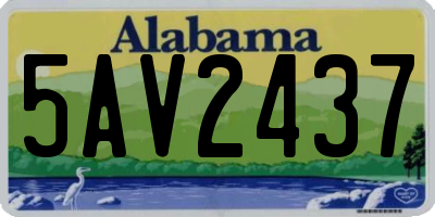 AL license plate 5AV2437