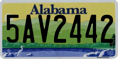 AL license plate 5AV2442