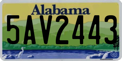 AL license plate 5AV2443