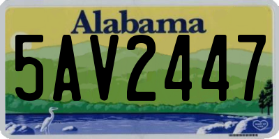 AL license plate 5AV2447