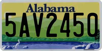AL license plate 5AV2450