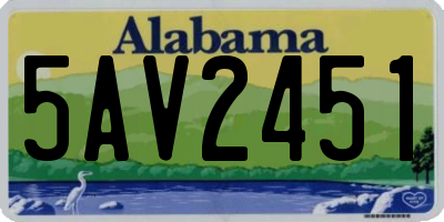 AL license plate 5AV2451