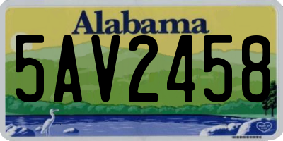 AL license plate 5AV2458