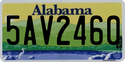 AL license plate 5AV2460