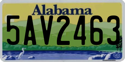 AL license plate 5AV2463