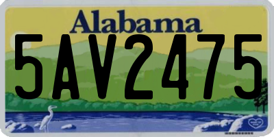 AL license plate 5AV2475