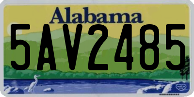 AL license plate 5AV2485