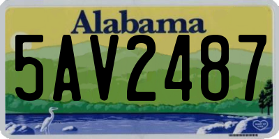 AL license plate 5AV2487