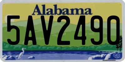 AL license plate 5AV2490
