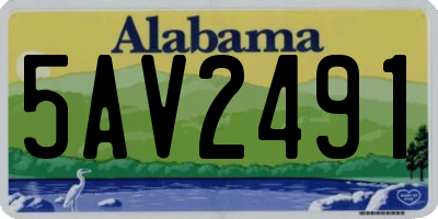 AL license plate 5AV2491