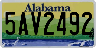AL license plate 5AV2492