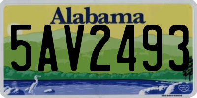 AL license plate 5AV2493