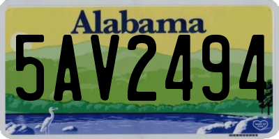 AL license plate 5AV2494