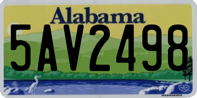 AL license plate 5AV2498
