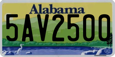 AL license plate 5AV2500