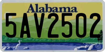 AL license plate 5AV2502