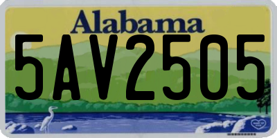 AL license plate 5AV2505