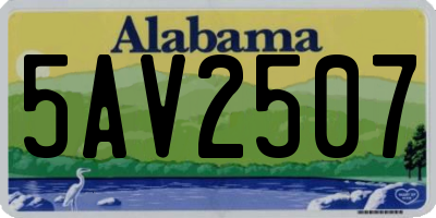 AL license plate 5AV2507
