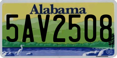 AL license plate 5AV2508