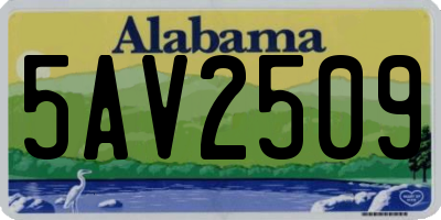 AL license plate 5AV2509