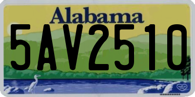 AL license plate 5AV2510