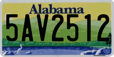 AL license plate 5AV2512