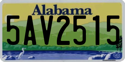 AL license plate 5AV2515