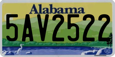 AL license plate 5AV2522