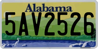 AL license plate 5AV2526