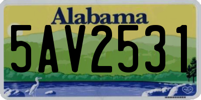 AL license plate 5AV2531