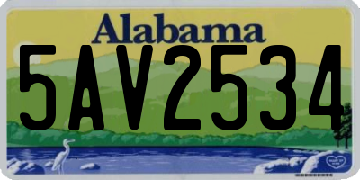 AL license plate 5AV2534