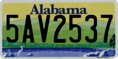 AL license plate 5AV2537