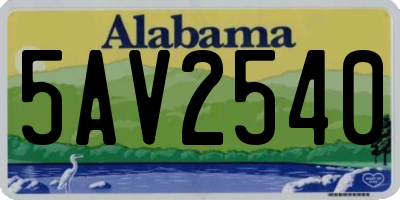 AL license plate 5AV2540