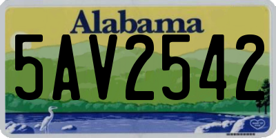 AL license plate 5AV2542