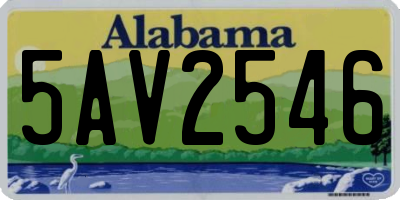 AL license plate 5AV2546