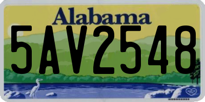AL license plate 5AV2548