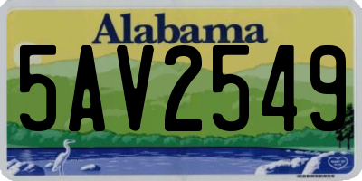 AL license plate 5AV2549