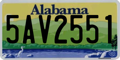 AL license plate 5AV2551
