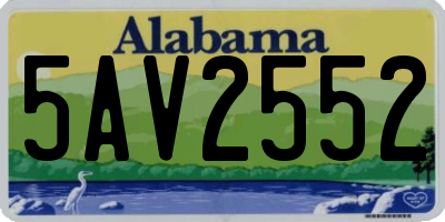 AL license plate 5AV2552