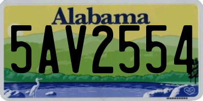 AL license plate 5AV2554