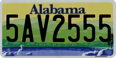 AL license plate 5AV2555