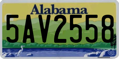 AL license plate 5AV2558
