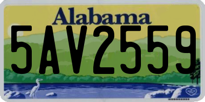 AL license plate 5AV2559