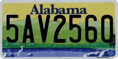 AL license plate 5AV2560