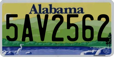 AL license plate 5AV2562