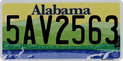 AL license plate 5AV2563