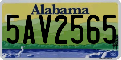 AL license plate 5AV2565
