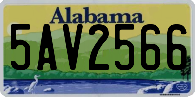 AL license plate 5AV2566